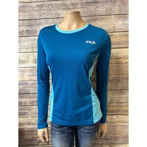 Fila Sport Womens Long Sleeve Athletic Shirt Size M Medium‎ Blue